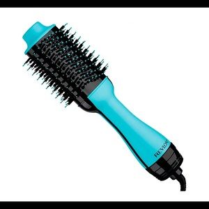Hair dryer and volumizer styling brush.
